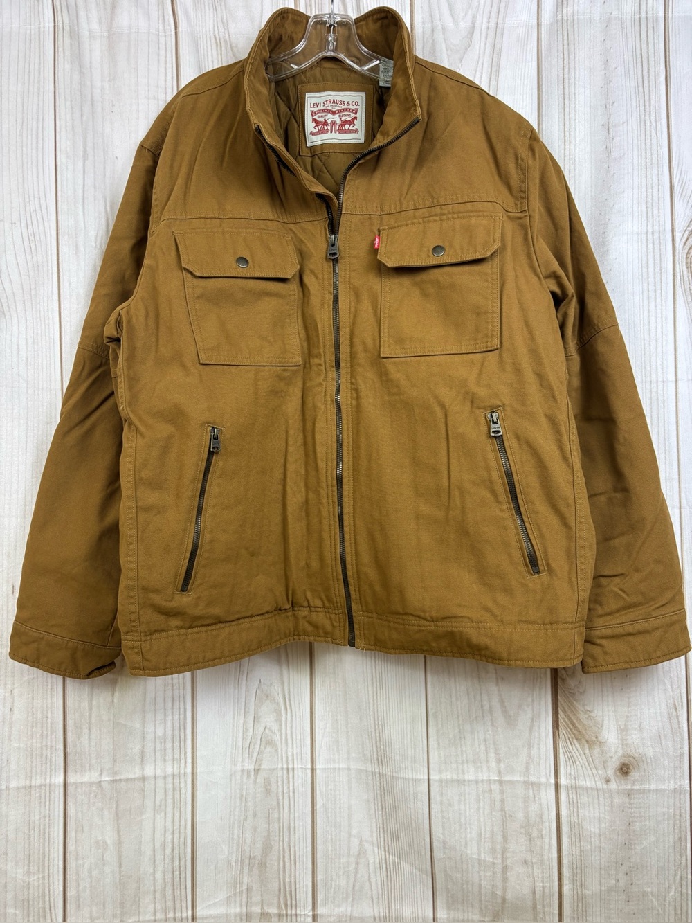 Levi's Workwear Cotton Canvas Jacket Quilted Rugged Chore Barn Coat Brown Sz XXL